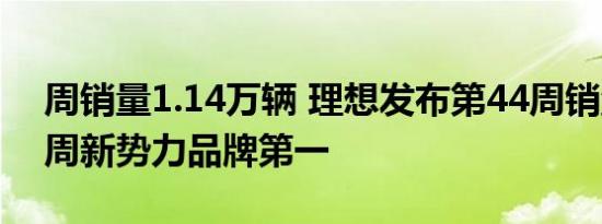 周销量1.14万辆 理想发布第44周销量榜 28周新势力品牌第一