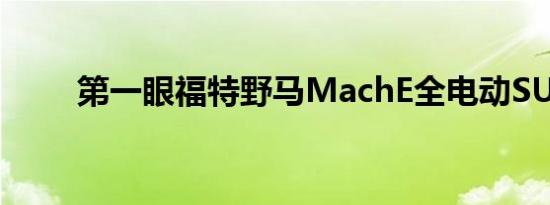 第一眼福特野马MachE全电动SUV