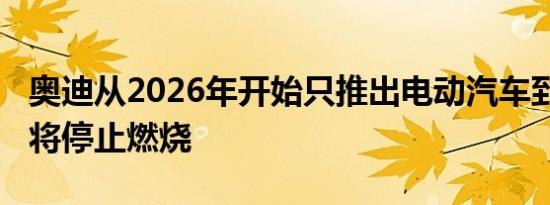 奥迪从2026年开始只推出电动汽车到2033年将停止燃烧