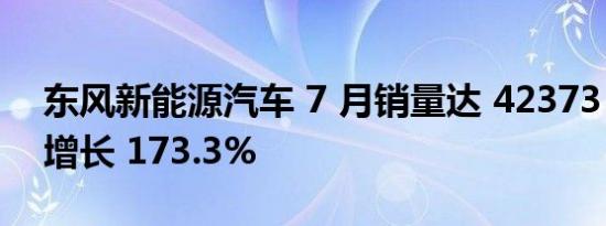 东风新能源汽车 7 月销量达 42373 辆 同比增长 173.3%