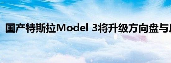 国产特斯拉Model 3将升级方向盘与后挡板