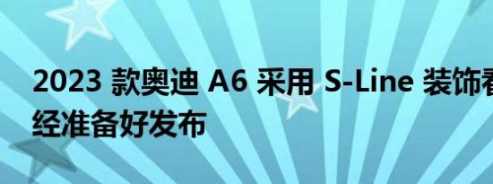 2023 款奥迪 A6 采用 S-Line 装饰看起来已经准备好发布