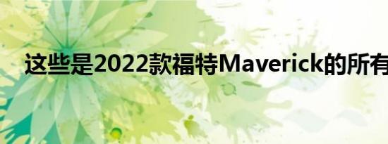 这些是2022款福特Maverick的所有配件