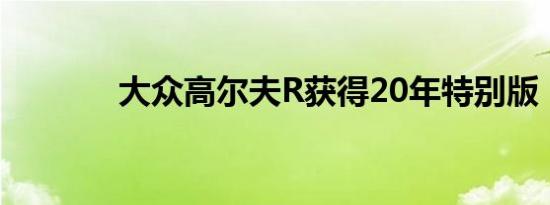 大众高尔夫R获得20年特别版