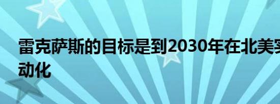 雷克萨斯的目标是到2030年在北美实现全电动化