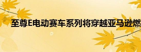 至尊E电动赛车系列将穿越亚马逊燃烧区