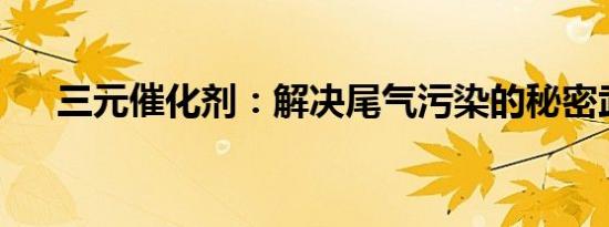 三元催化剂：解决尾气污染的秘密武器