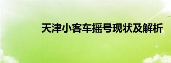 天津小客车摇号现状及解析