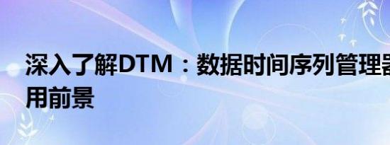 深入了解DTM：数据时间序列管理器及其应用前景