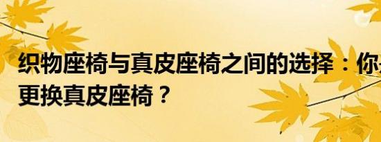 织物座椅与真皮座椅之间的选择：你是否应该更换真皮座椅？