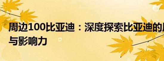 周边100比亚迪：深度探索比亚迪的周边生态与影响力