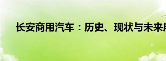 长安商用汽车：历史、现状与未来展望