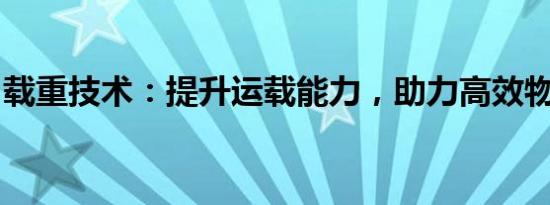 载重技术：提升运载能力，助力高效物流运输