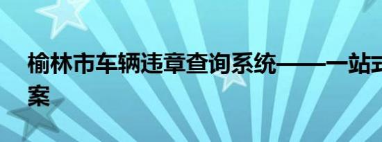 榆林市车辆违章查询系统——一站式解决方案