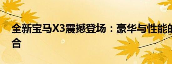 全新宝马X3震撼登场：豪华与性能的完美结合