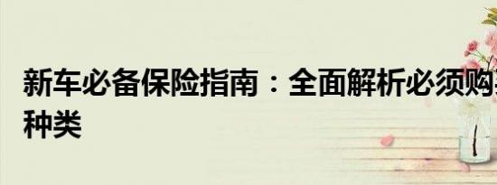 新车必备保险指南：全面解析必须购买的保险种类