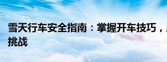 雪天行车安全指南：掌握开车技巧，应对冬季挑战