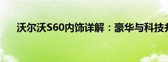 沃尔沃S60内饰详解：豪华与科技并重