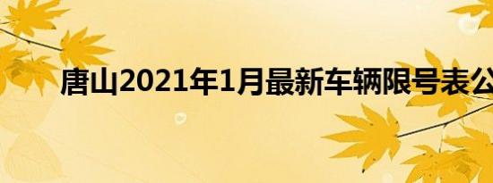 唐山2021年1月最新车辆限号表公告