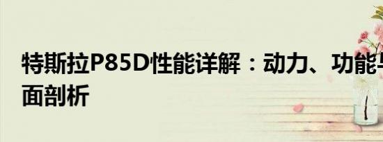 特斯拉P85D性能详解：动力、功能与特点全面剖析