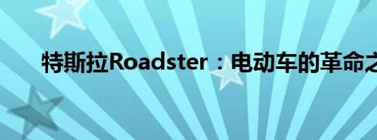 特斯拉Roadster：电动车的革命之星