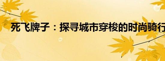 死飞牌子：探寻城市穿梭的时尚骑行之选