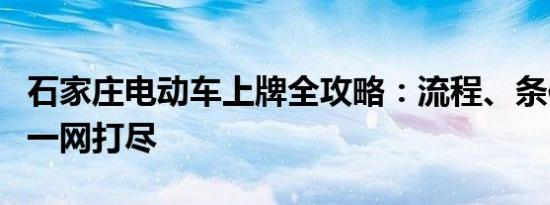 石家庄电动车上牌全攻略：流程、条件、费用一网打尽