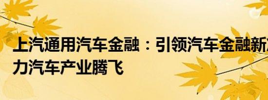 上汽通用汽车金融：引领汽车金融新篇章，助力汽车产业腾飞