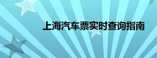 上海汽车票实时查询指南