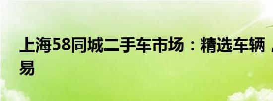 上海58同城二手车市场：精选车辆，便捷交易